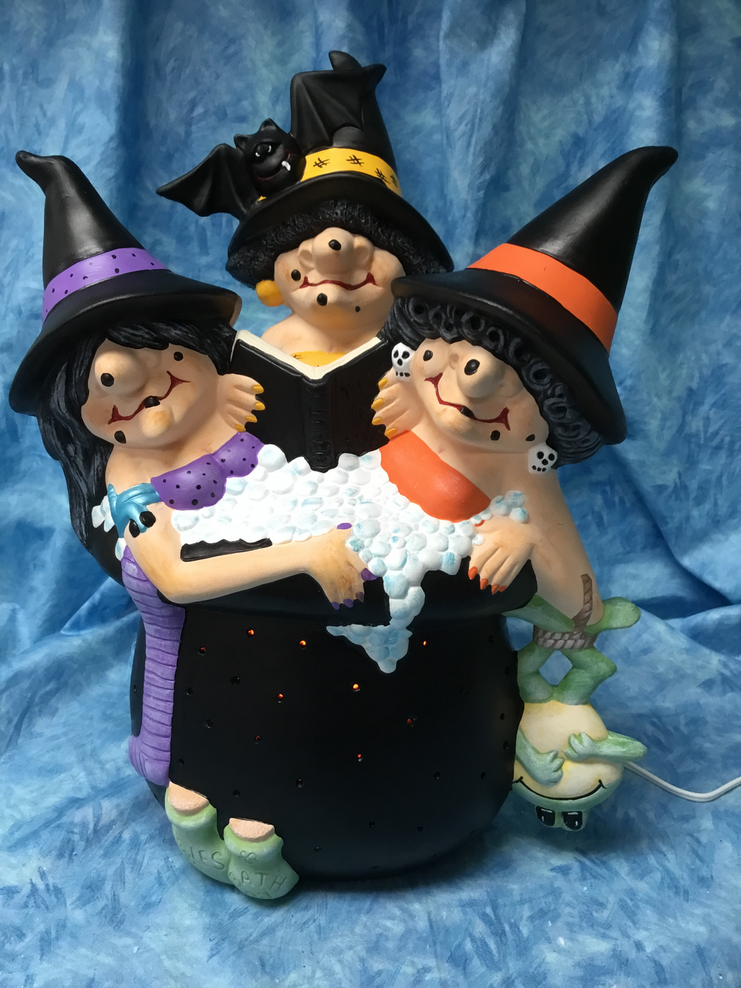 Halloween Bathing Witch Trio with Light