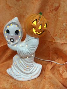 Halloween Pumpkin Head Ghost with Light