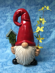 Nordic Gnome with Birdhouse & Flowers