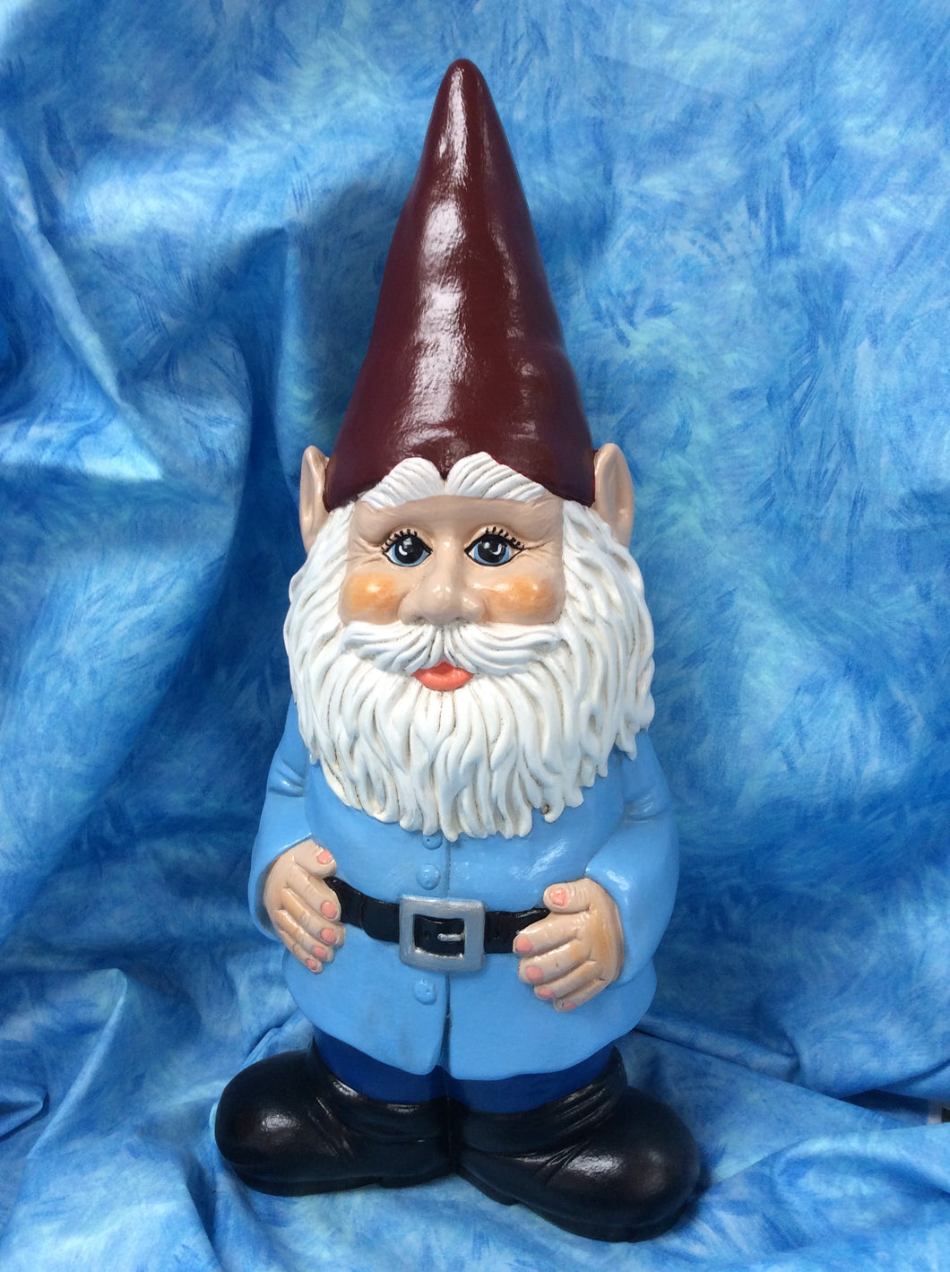 Friendly Man Gnome with Hands on Tummy