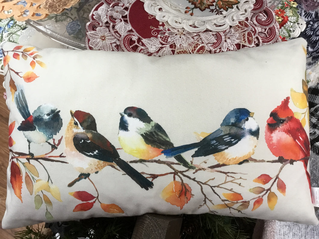 Fabric Songbirds Pillow